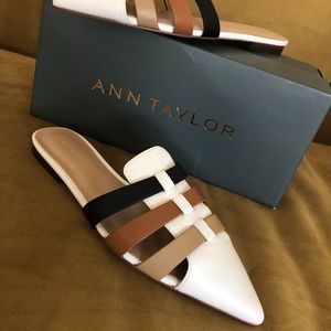 Ann Taylor leather mule slides 8 - brand NWT